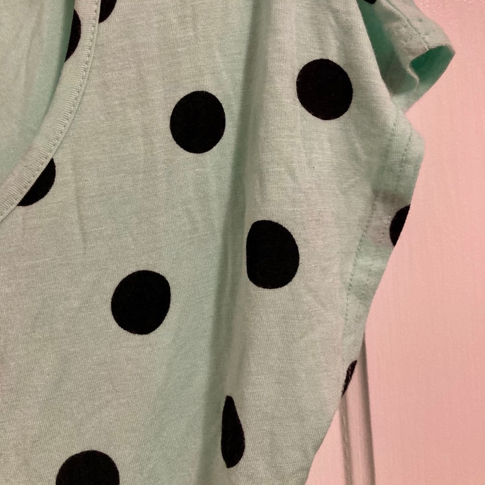 Retro mod polka dot tie mint blue green top 50s pinup Modcloth New Girl - Picture 6 of 6